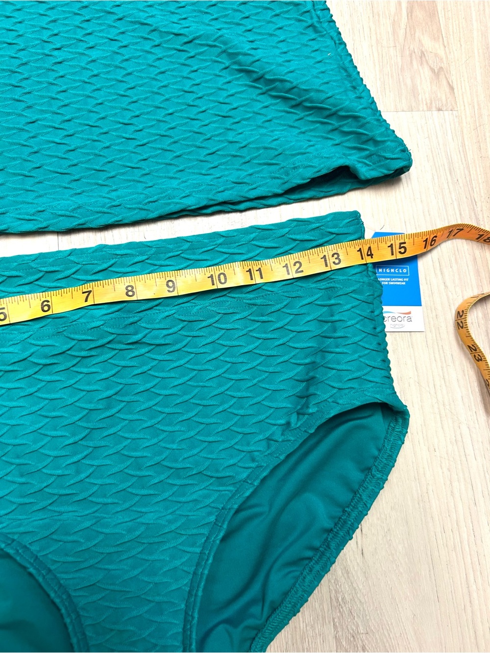 NEW Land's End 2 piece swimsuit Women Sz 6 Tankini Teal Textured Built In Bra - Picture 14 of 15